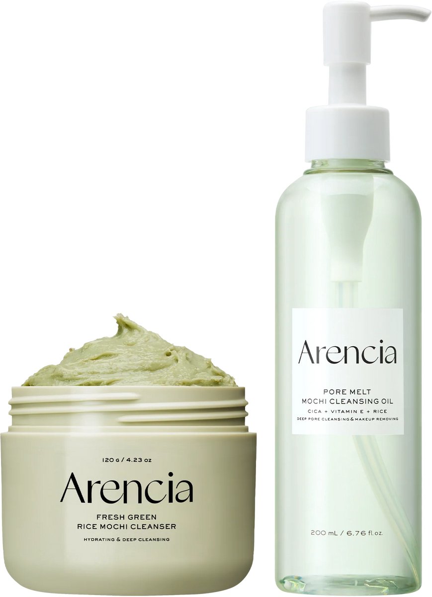Arencia - Pore Melt Double Cleansing Duo – Gentle Cleansing Oil & Fresh Green Rice Mochi Cleanser - (320ml)