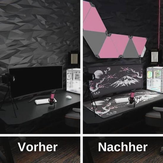 Grote Gaming Muismat Sakura Zwart - 1200 x 600 mm Premium Mouse Pad met Genaaide Randen en Anti-slip Onderkant — afbeelding 5