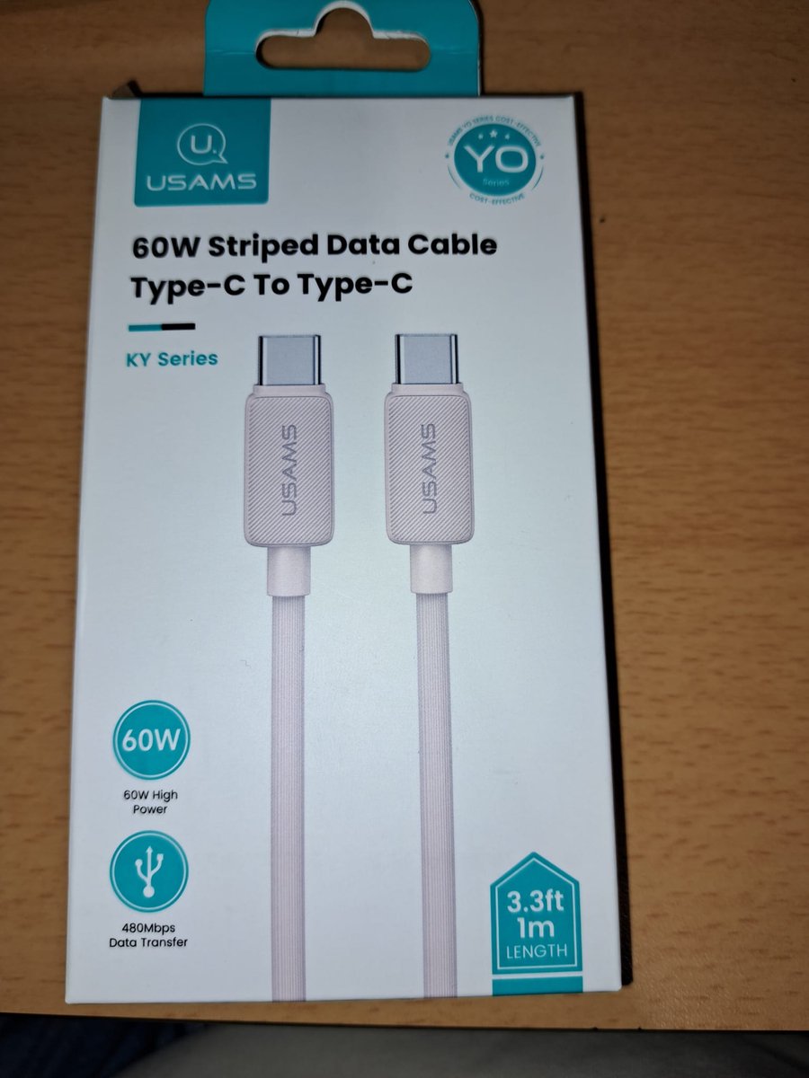 USAMS USB-C Naar USB-C Cable 60W 1M - Pink
