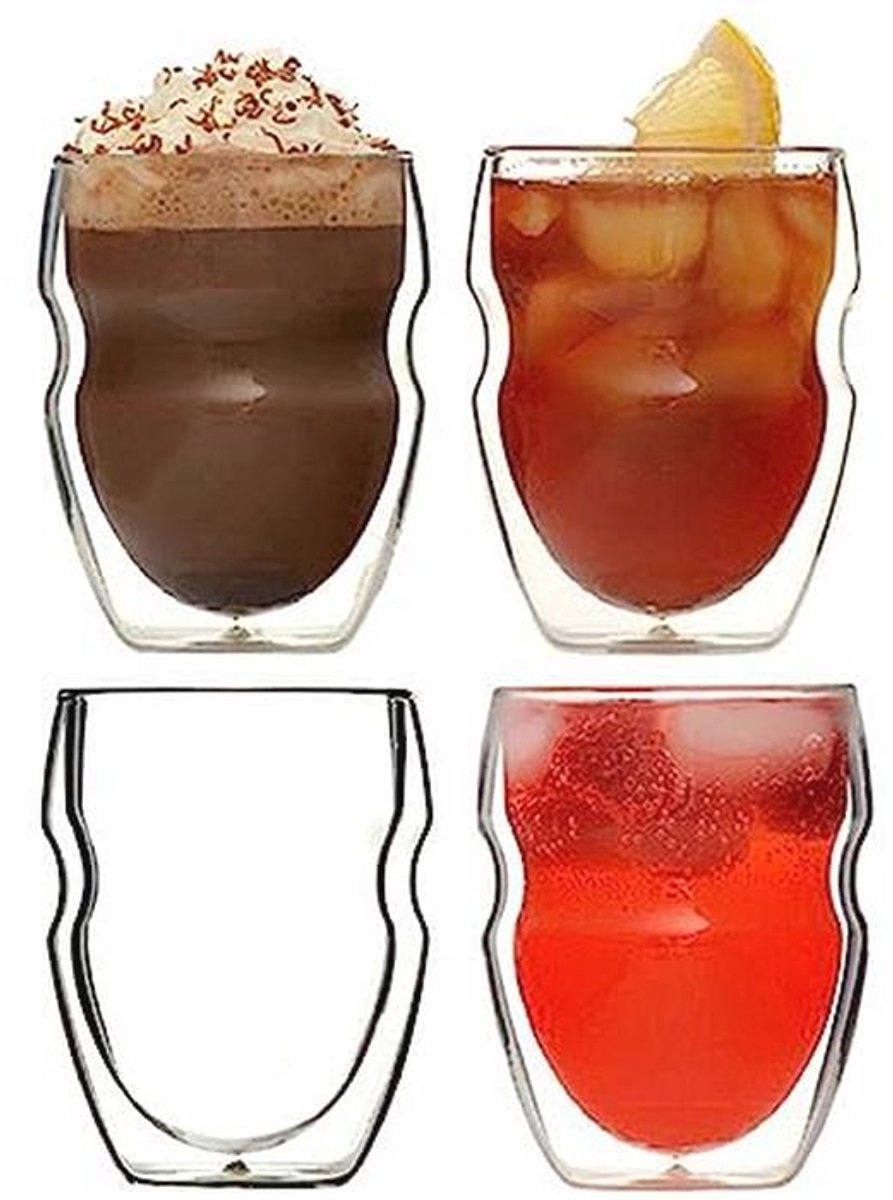 Dubbelwandig thermoglas met zweefeffect - Set van 4, 0,24 L