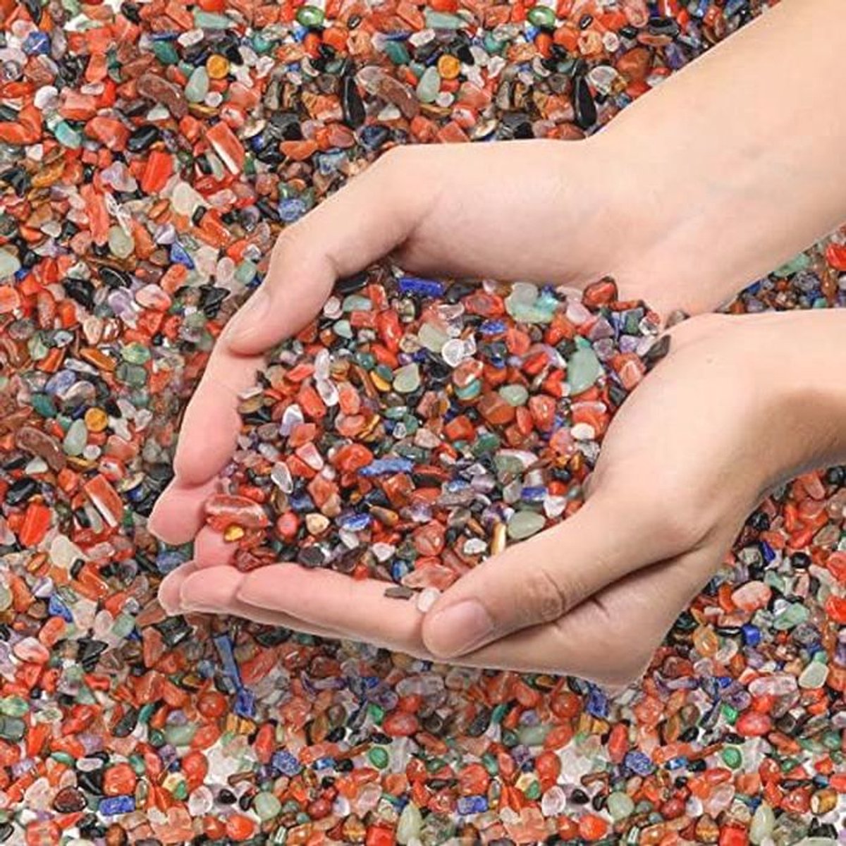 Decoratieve Grind voor Planten en Tuin - Matte Getrommelde Chips in Gemengde Kleur, Geplette Kristallen voor DIY Projecten