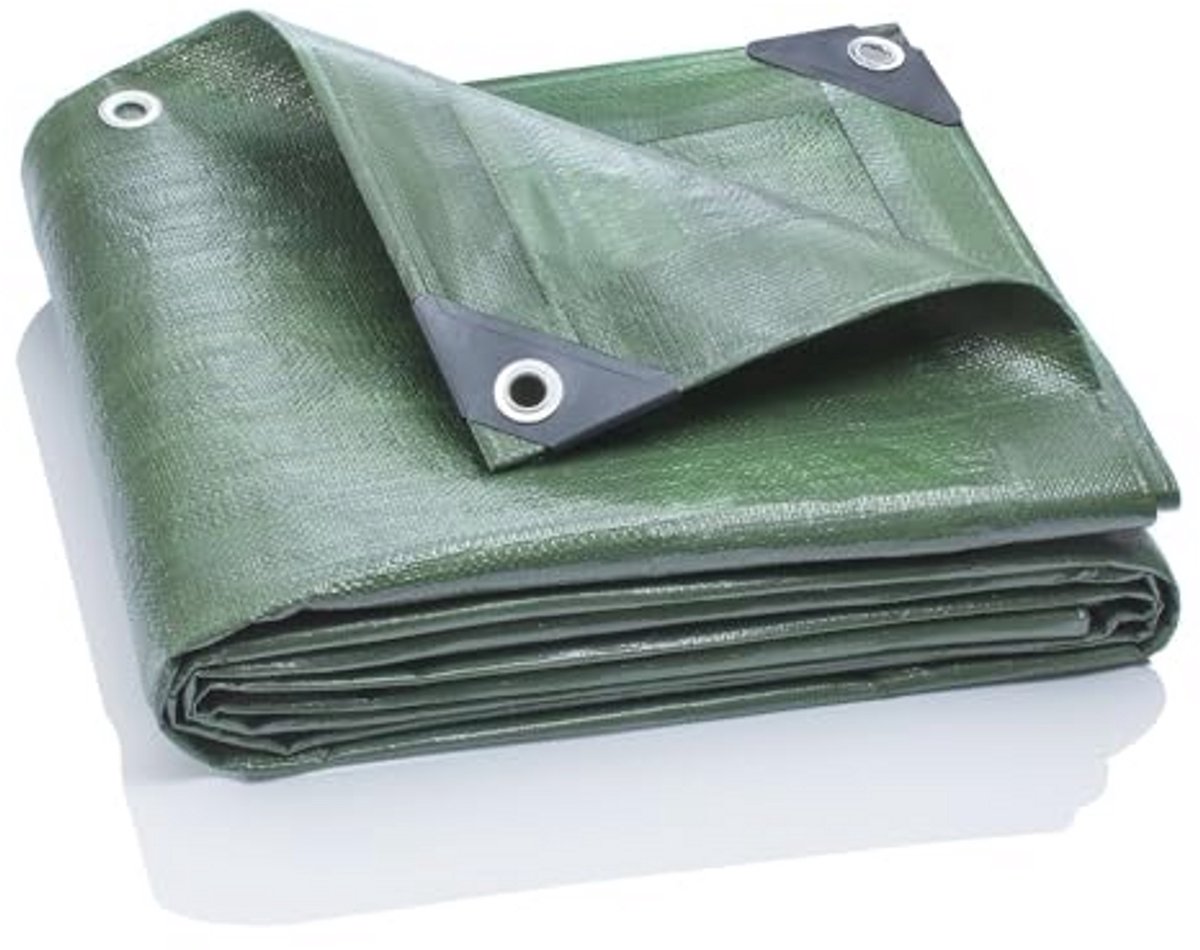 2x2m Afdekzeil Groen 140g/m2 - Weerbestendig en Scheurbestendig Dekzeil voor Tuin en Bouw
