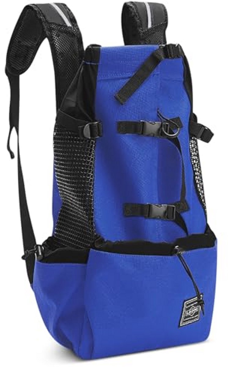 ALLSOPETS Draagbare Lichtgewicht Rugzak voor Kleine Middelgrote Honden Veterinaire Goedgekeurde Honden Draagtas voor Reizen Camping Scooter Blauw