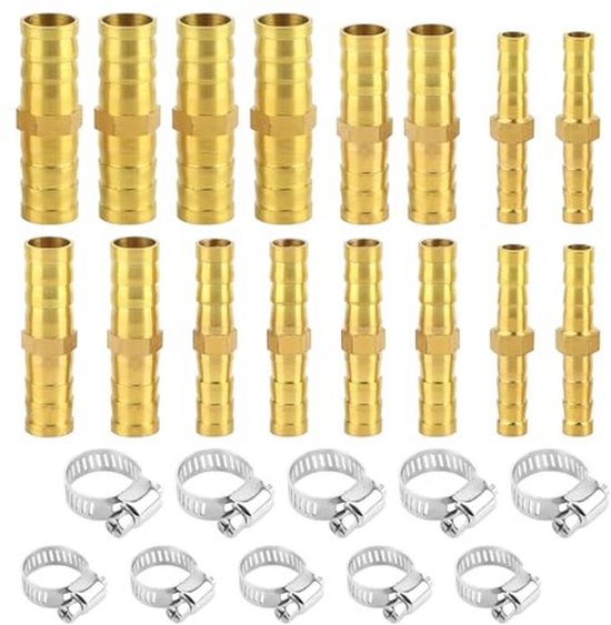 Slangverbinder, slangverbindingsstuk, messing slangverbinderset, 16