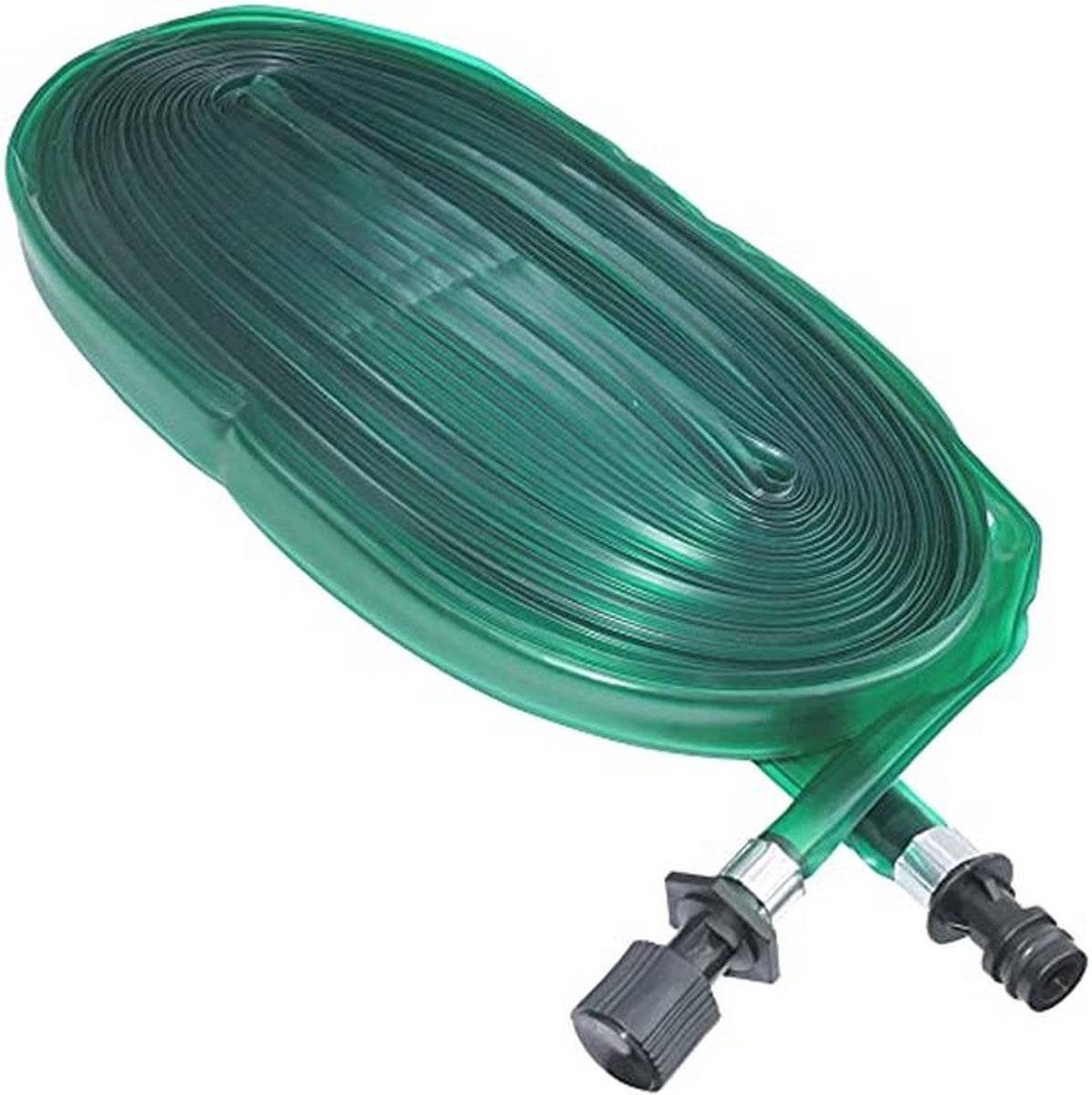 Platte Bewateringsslang - Druppelrubber Ø16 mm - 15 m Lengte met Snelkoppeling - Tuingereedschap