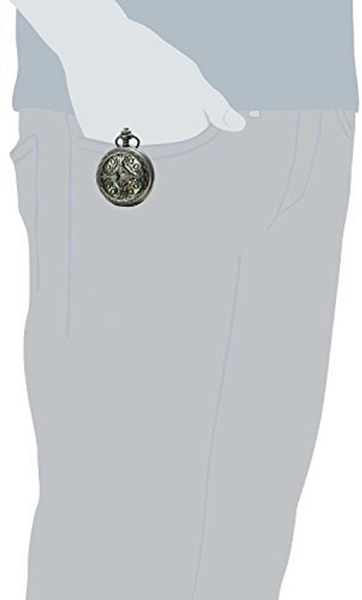 Luminous Dial Hand Wind Mechanical Pocket Watch in Green Vintage Style