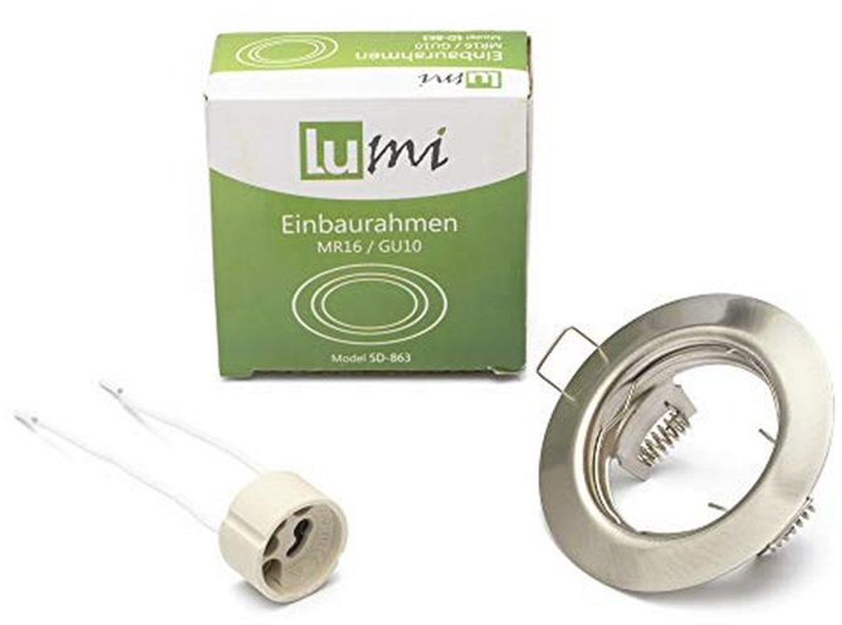 Set van 12 Inbouwspots met RVS Look en GU10-Fittingen voor Led- of Halogeenlampen