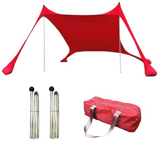 Draagbare Strandtent met UV-bescherming en Zandankers - Perfect voor Camping en Strand van Merkloos — afbeelding 3
