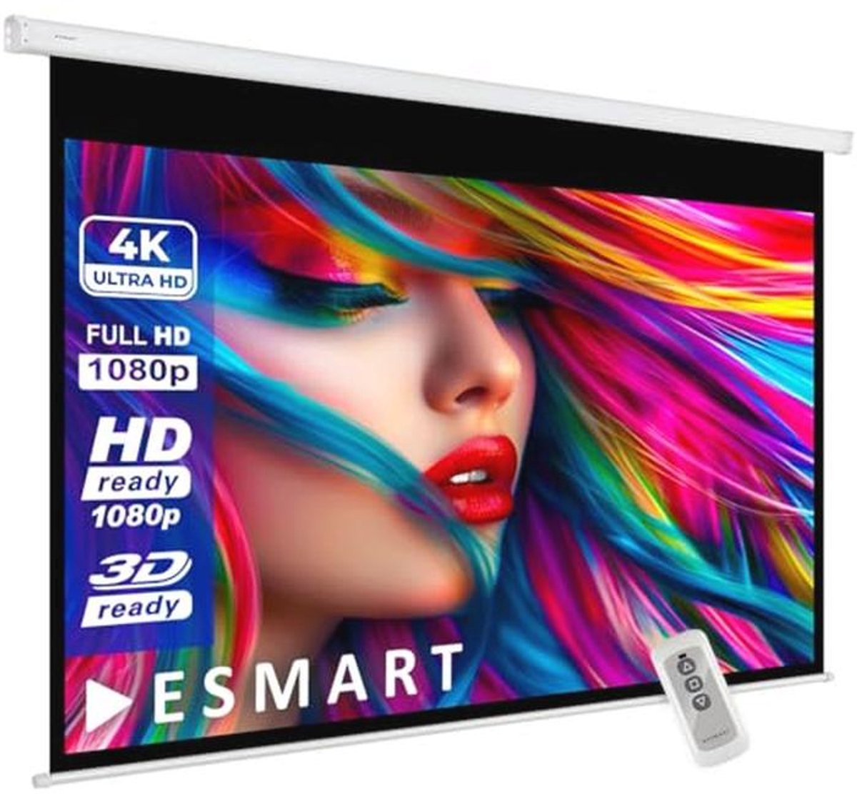 Gemotoriseerd projectiescherm 180 x 101 cm | Elektrisch 16:9 | Afstandsbediening voor thuisbioscoop