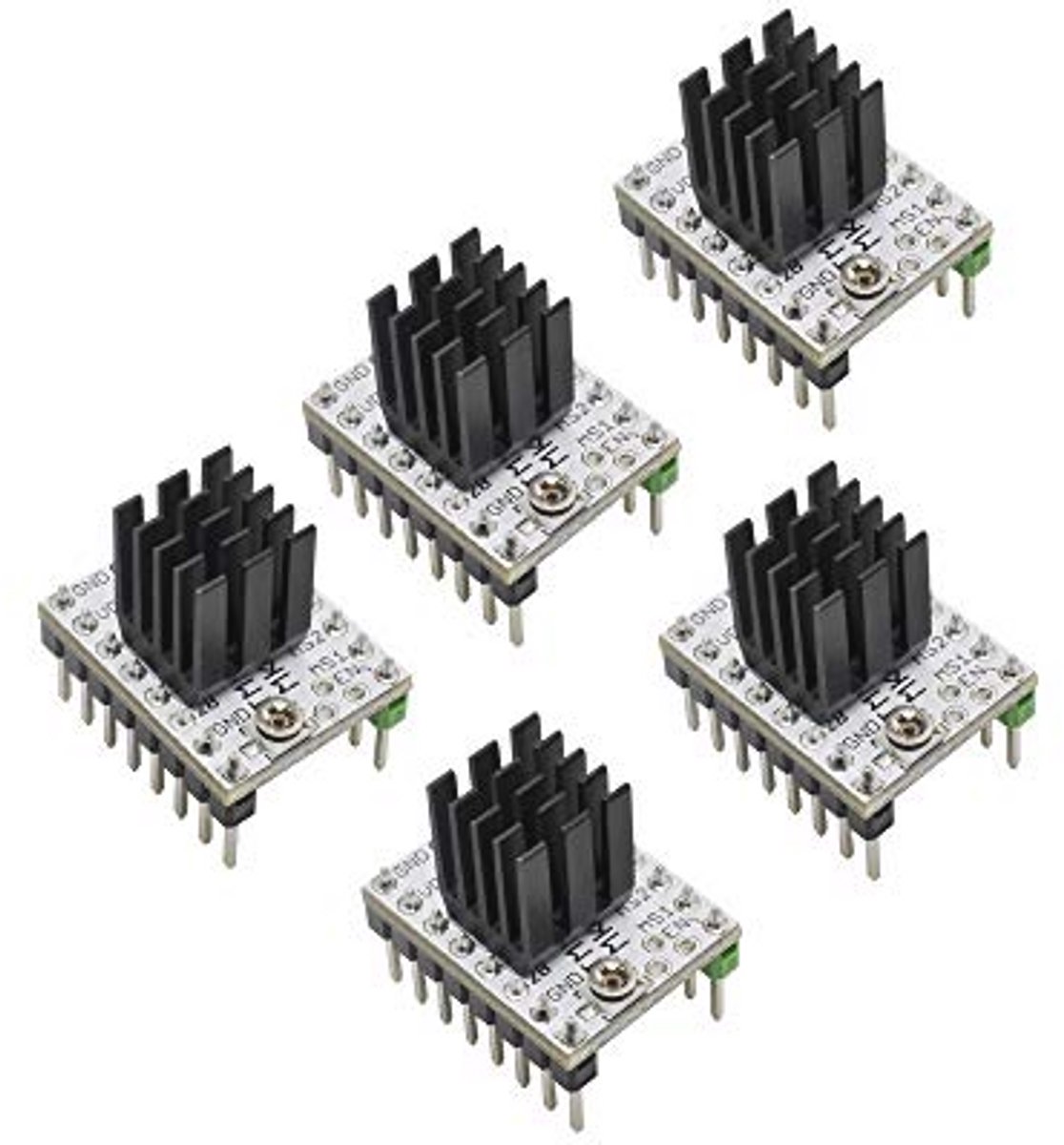 Ultrastille Stappenmotor Driver 5 Stuks voor 3D-Printers - 0,8 A, Compatibel met Diverse Controllerborden