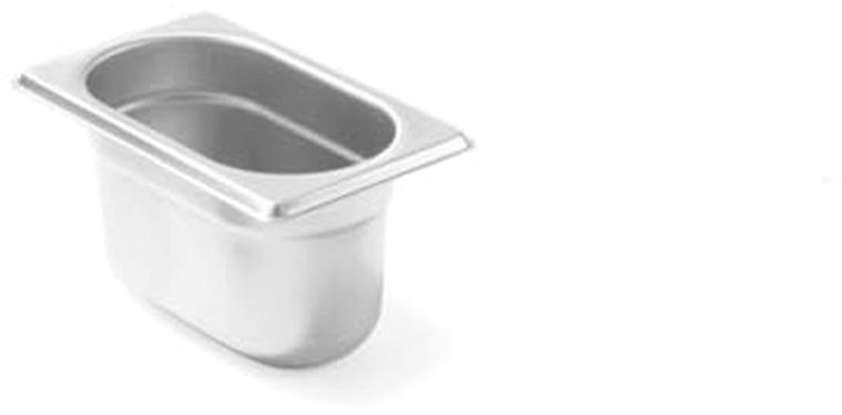 Stainless Steel Gastronorm Container - 0.6L GN 1/9, Temperature Resistant -40°C to 300°C, Ideal for Ovens and Refrigeration