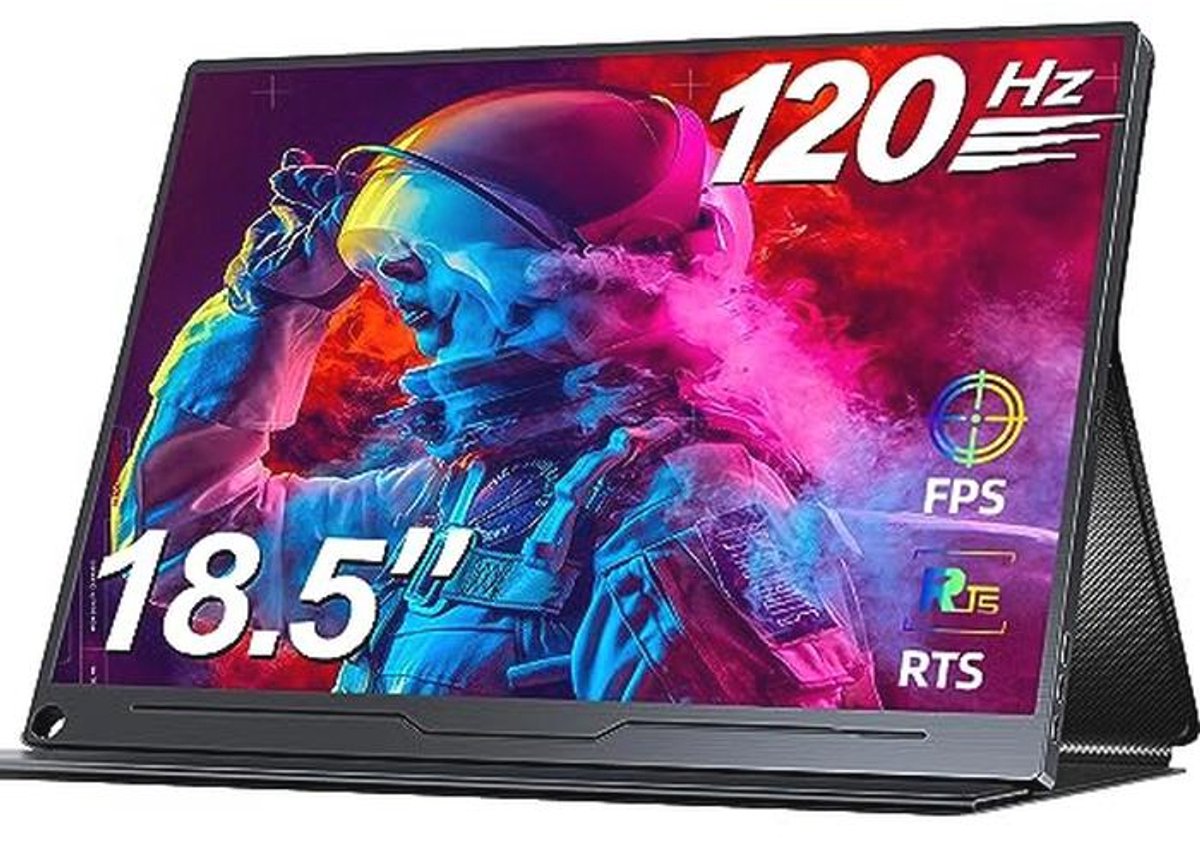 UPERFECT 18.5 Inch 120Hz Portable Gaming Monitor with 1920x1080 Full HD IPS Eye Care Mat Screen USB C Mini HDMI for Laptop PC PS4/5 Xbo Raspb Pi, Metal Housing, VESA compatible