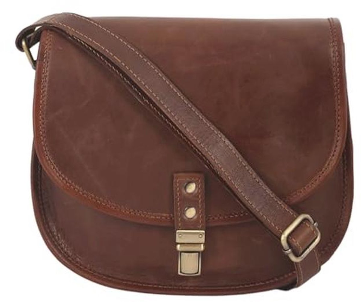 Dames Echt Leren Crossbody Schoudertas - Boho Chic Reistas