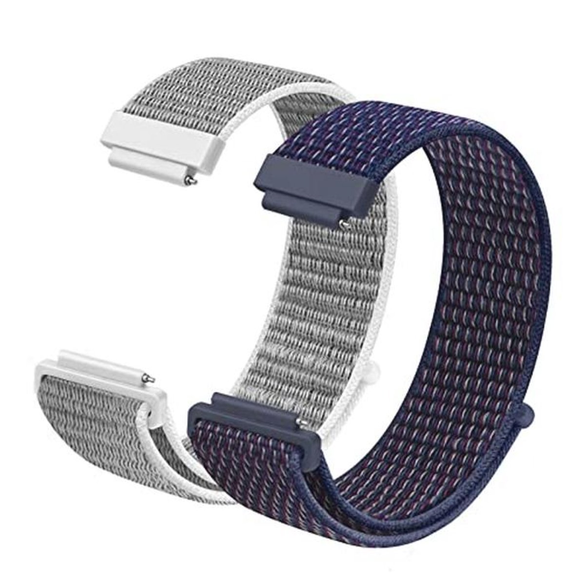 Nylon Horlogebandjes met Snelsluiting - Vervangende Bandjes voor Heren en Dames - Set van 2 in Meerkleurig 18mm