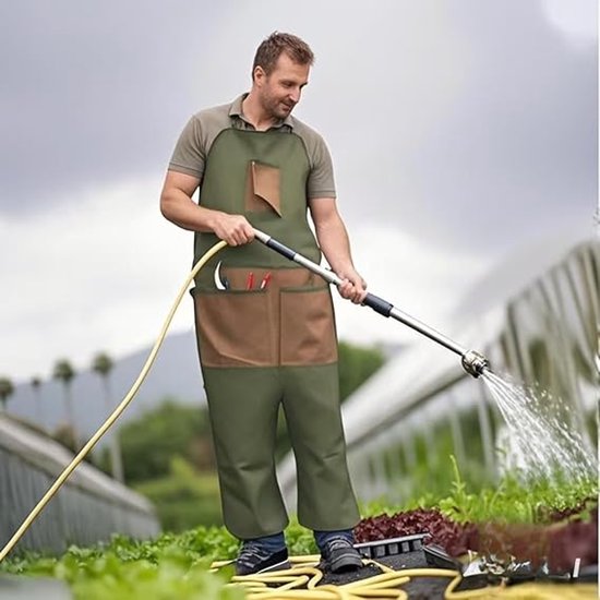 Tuinschort, schort voor mannen, oogstschort met zakken, waterdicht, verstelbaar, versterkte knieën voor het maaien van gras en gazons van Merkloos	 — afbeelding 5