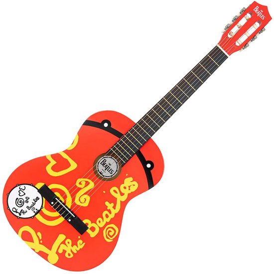 The Beatles Junior Acoustic Guitar - Love - Guitar Child - Acoustique - Rouge / Jaune