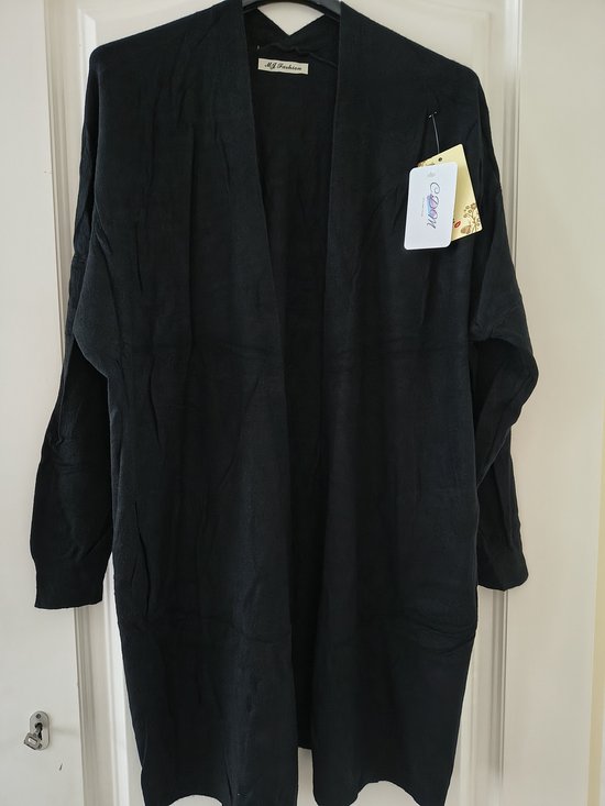 Halflang warm dames vest Dysa-effen zwart-Maat M/L