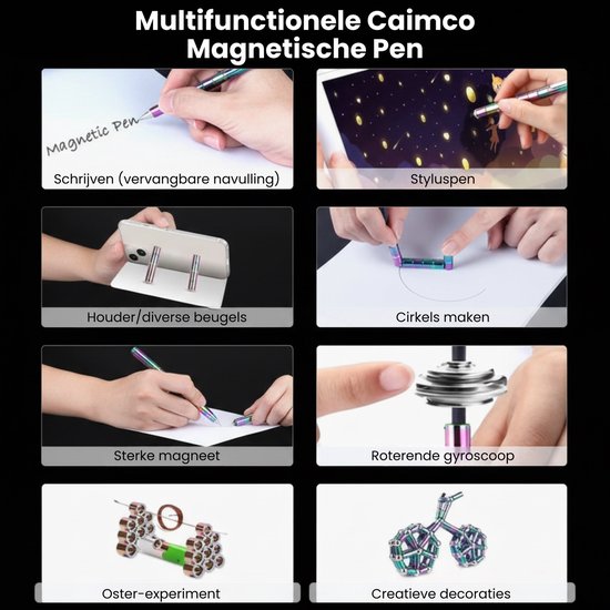 Stylo Fidget magnétique multifonctionnel Caimco® - Stylo magnétique - Stylo à bille - Stylos Crushmetric - Stylo Jet Strato - Cadeau pour les amis