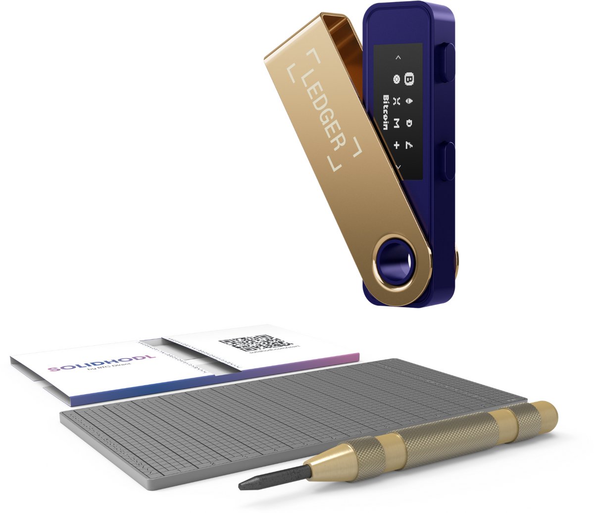 Ledger Nano S Plus Ferro Fuchsia + SOLIDHODL backup - voordeelbundel