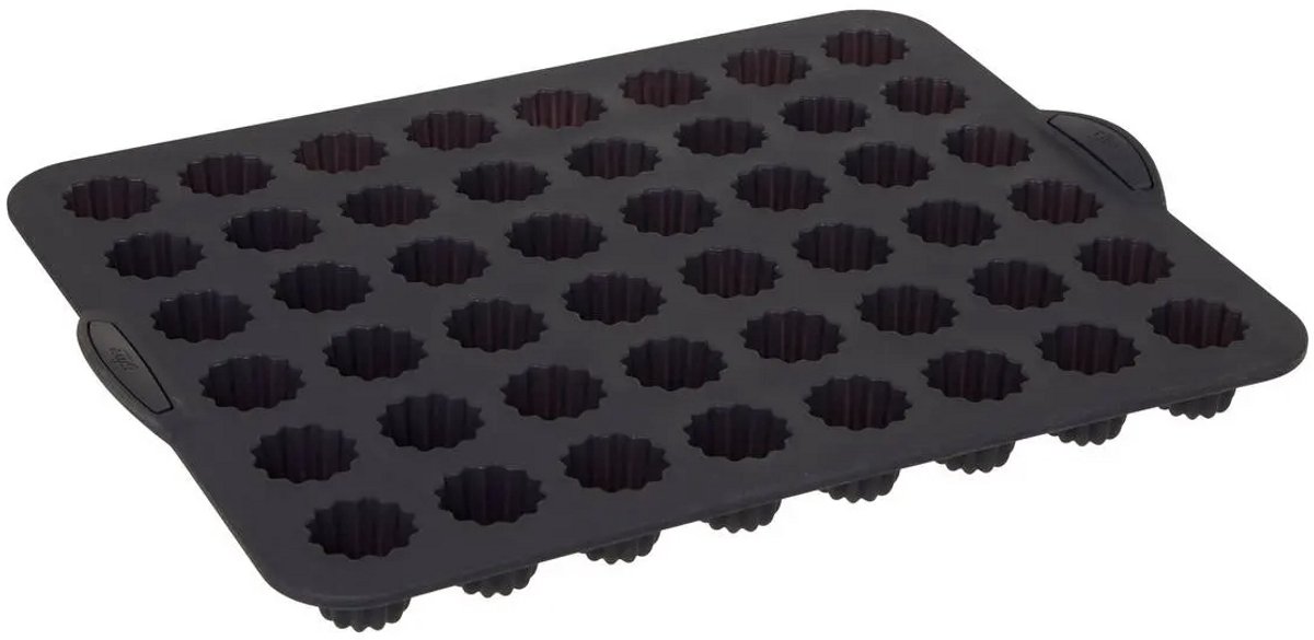Siliconen TOP Maxi siliconen 48 cannelé‑vorm - verstevigde metalen armatuur - anti‑aanbak - 40 × 30,5 × 4 cm - geschikt voor oven & vriezer - 100% Siliconen Platinium