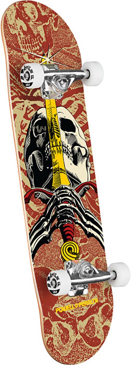 Powell Peralta Complete - Skull & Sword - Khaki / Burgundy - 7.5 (Birch)