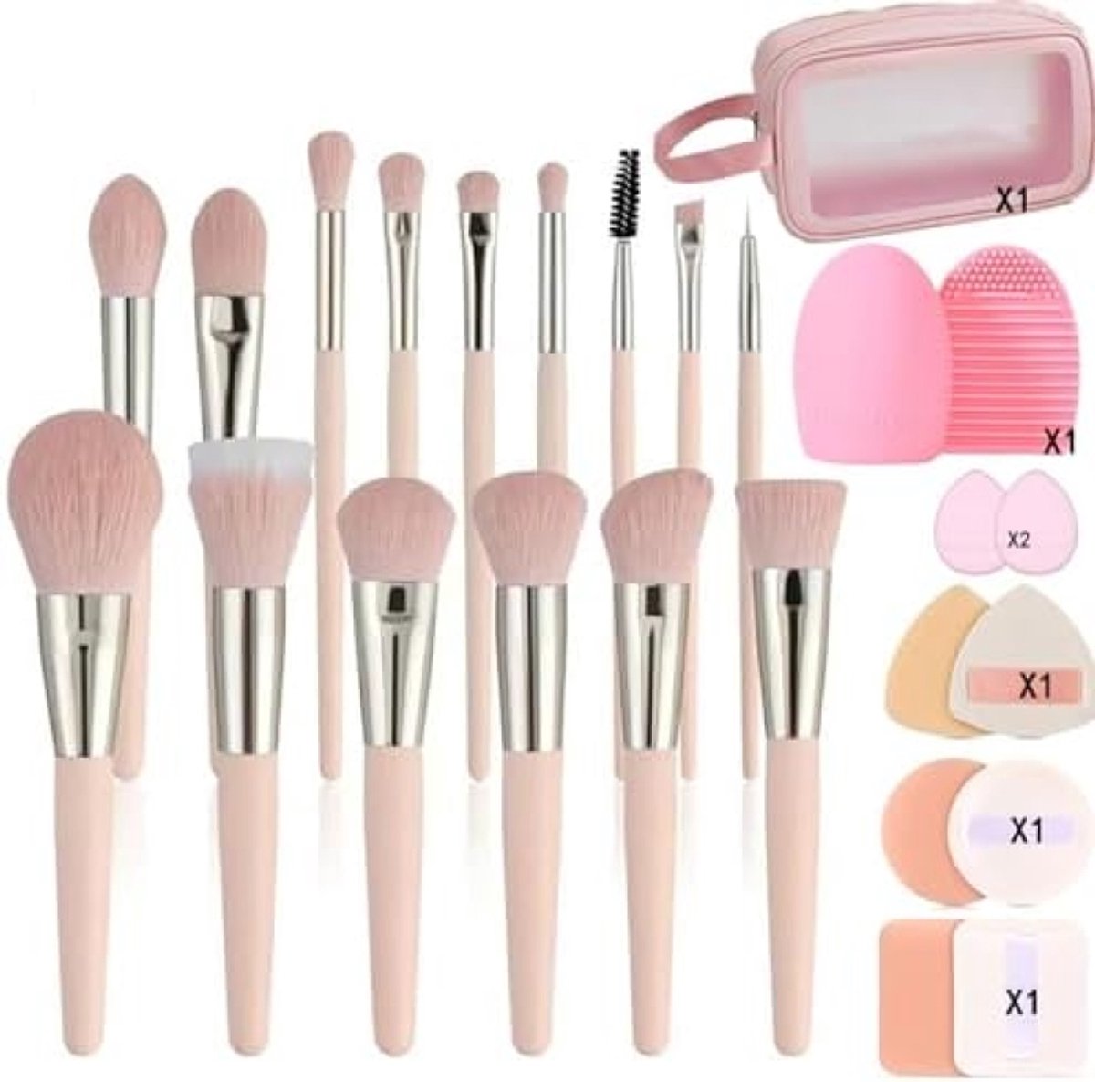 PromoHome Complete Make-up Borstel Set - 22 Delig Professioneel Gereedschap met Opbergtas
