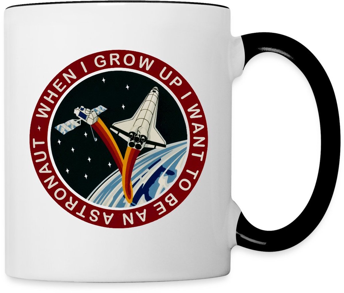NASA When I grow Up I Want to Be An Astronaut Mok Tweekleurig