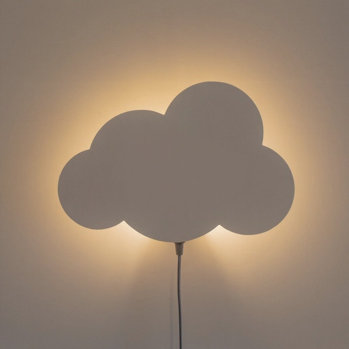 Houten wandlamp ~ Wolk