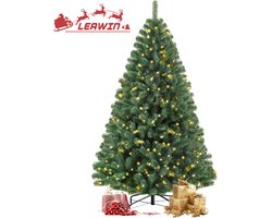 Black Friday deals - Kunstkerstboom 185 cm - Brandveilig PVC - 919 Takpunten - Met LED Verlichting - S8 Lichtmodi - Duurzaam, Herbruikbaar, Natuurlijke Look