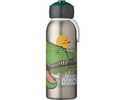 Mepal Isoleerfles Flip-up Campus 350 ml - Kinderdrinkfles met rietje - Dino