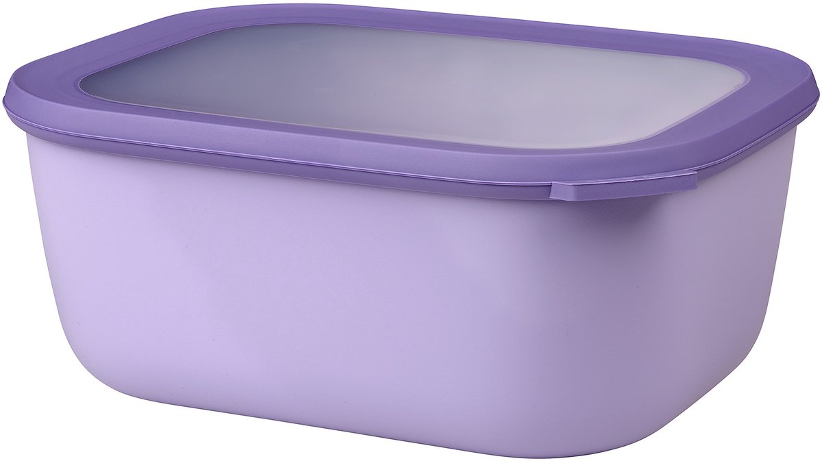 Mepal – Multikom Cirqula rechthoekig 3000 ml – Mag in de vriezer, magnetron en vaatwasser – Nordic lilac – Geschikt als meal prep bakje