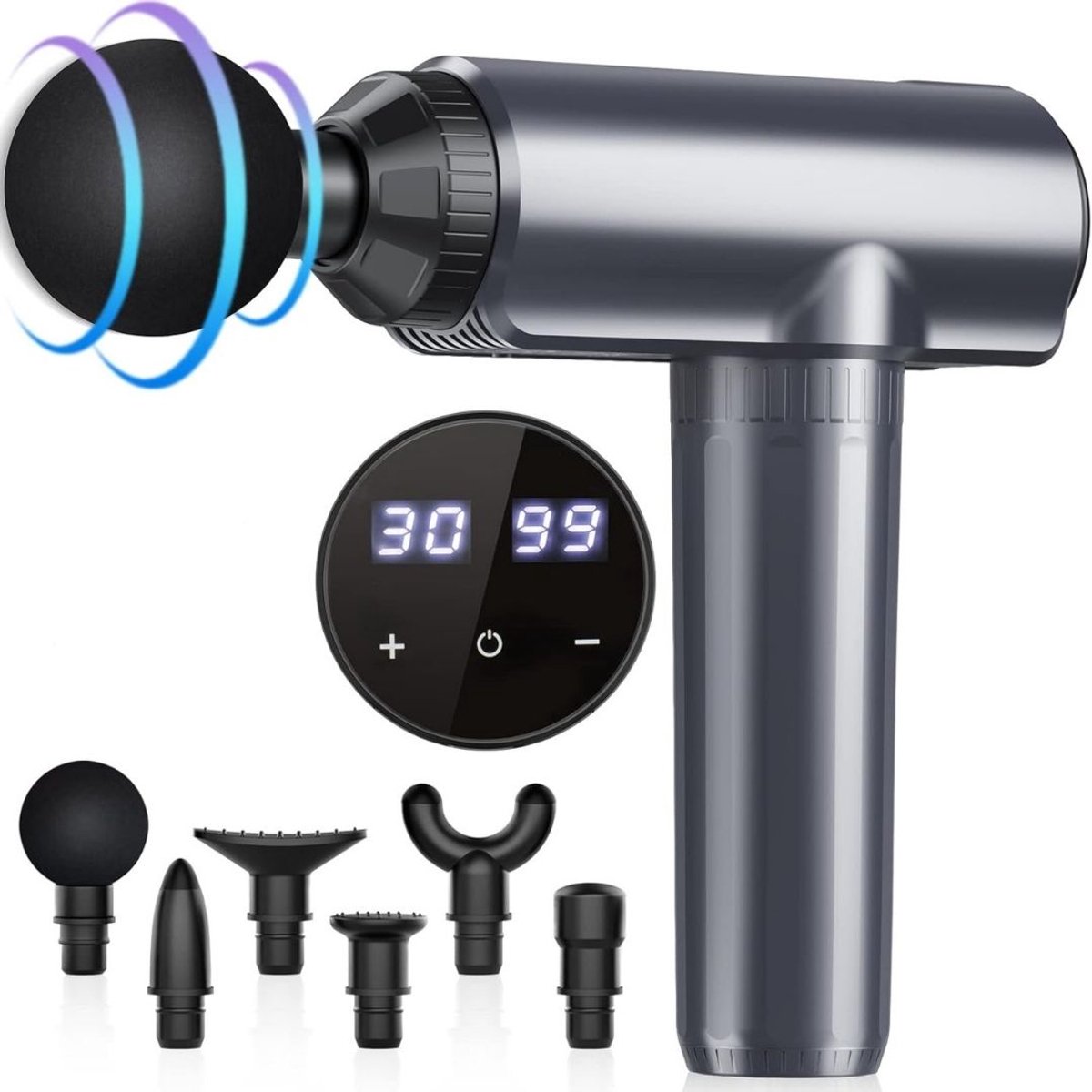 White-Label® Massage Gun Professioneel - Massage Apparaat - Theragun - Grijs
