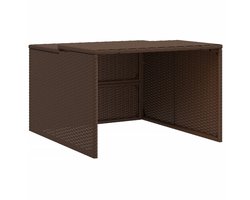 vidaXL - Garage - voor - robotmaaier - 86x90x52/57 - cm - poly - rattan - bruin