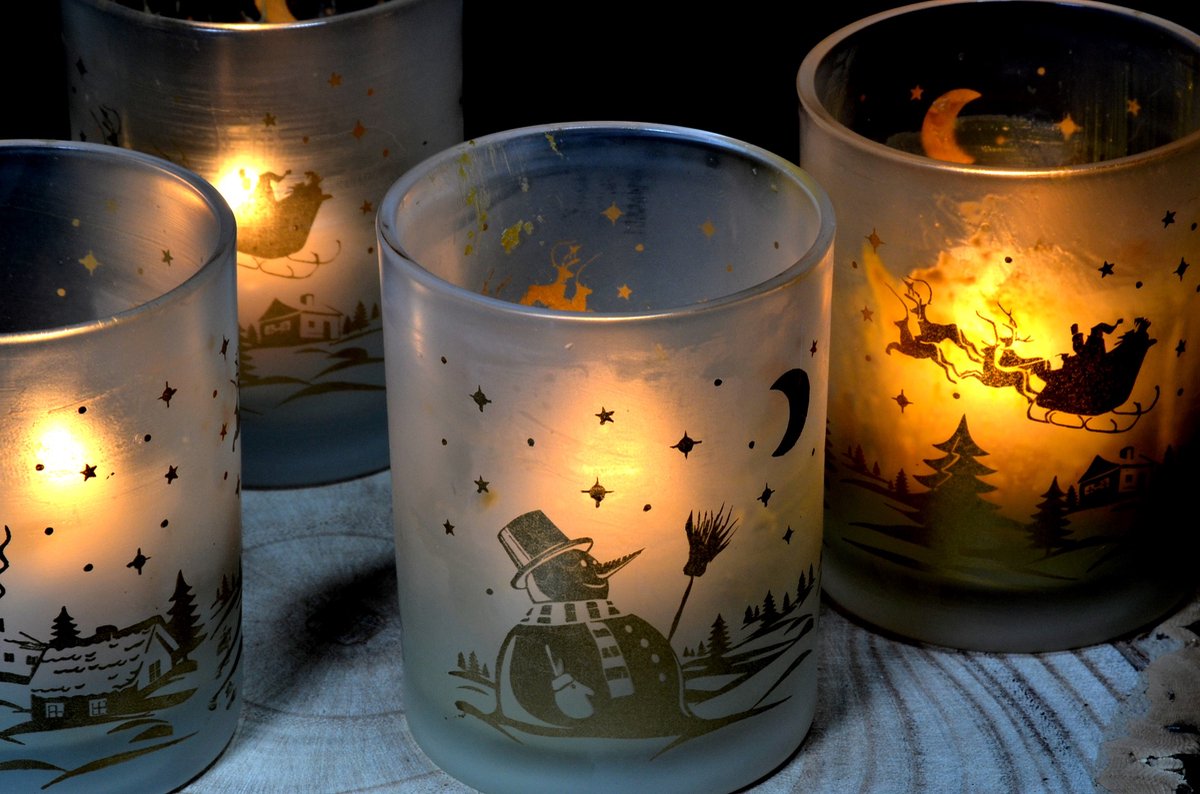 TOPPER Kerstmis 2025: Kerst Winterkaarsen in glas, set van 4 stuks - BEKIJK VIDEO