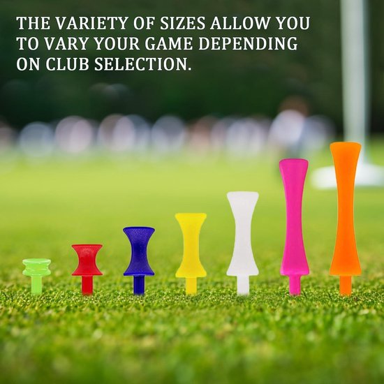 Provento - Plastic golftees voor winter- en zomergolf, set van 105, diverse maten en kleuren — afbeelding 4
