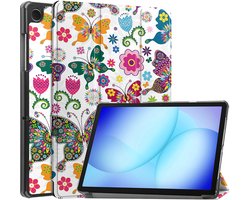 Hoesje - Geschikt voor Samsung Galaxy Tab A11 Plus / A9 Plus - Dun & Stevig - Hardcover Book Case - Trifold Bookcase Hoes - Hard Cover - Tablethoes - Vlinders