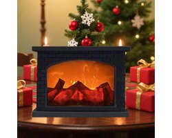 Open Haard Lantaarn Altameubel – Draagbare LED Brandlamp, Vlamloos, Batterij & USB Oplaadbaar, Voor Binnen en Buiten – Gezellig Vuureffect, 21 x 20,8 x 11,1 cm