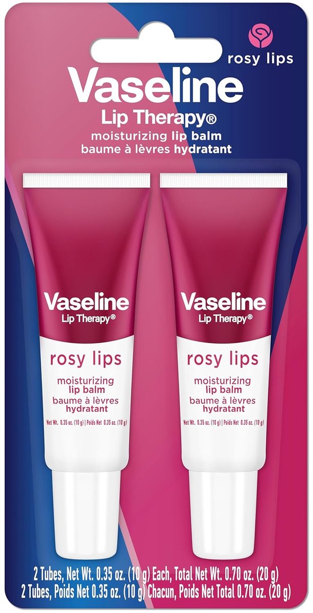 Vaseline Lip Therapy Rosy Lip Balm Twin Pack - Lippenbalsem, 20g