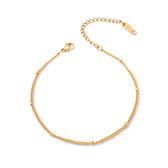 Minimalistische Schakelarmband met bolletjes - Stainless Steel Goud kleurig - Waterproof - Kleurvast - Dames armband - The Jewellery Salon