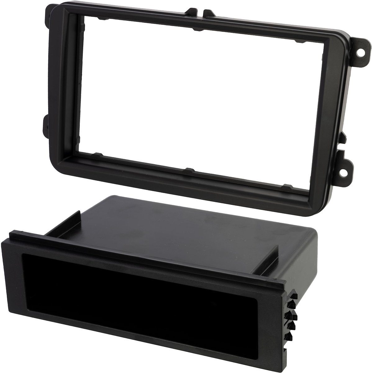 C116082 DIN autoradioframe/gezicht/adapter kunststof lijst/afdekking compatibel met Seat Alhambra Leon, Skoda Octavia II Rapid, Vw Golf V Passat Tiguan