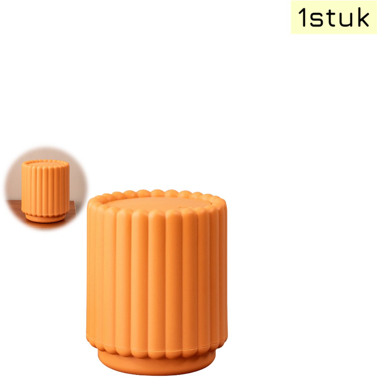 prullenbak - Mini-prullenbak - esktop afvalbak - Mini - Met push-open deksel - Geschikt voor keuken en slaapkamer - Woondecoratie - Zonnebloemdeksel - Oranje