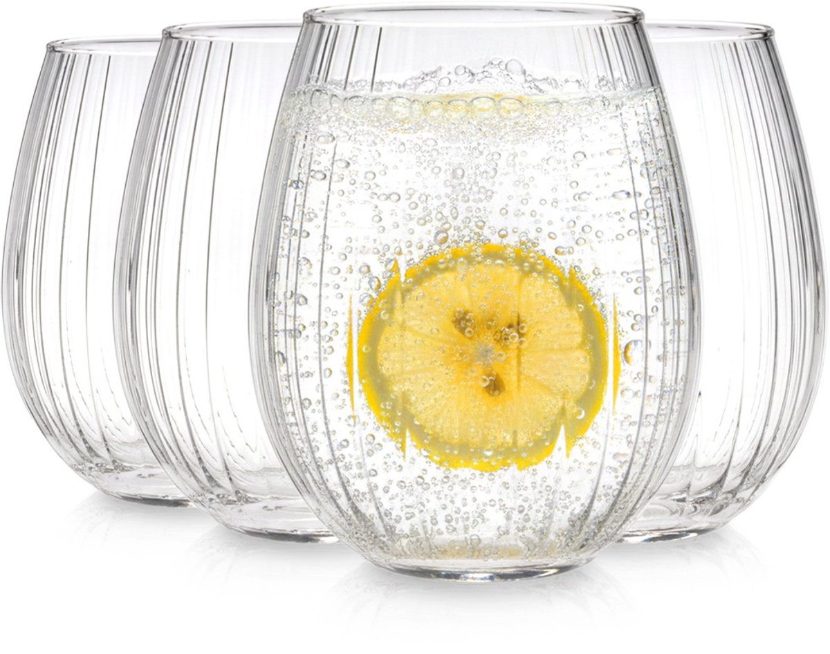Drinkglazen 400 ml 4 stuks - Waterglazen - Glazen - Limonadeglazen