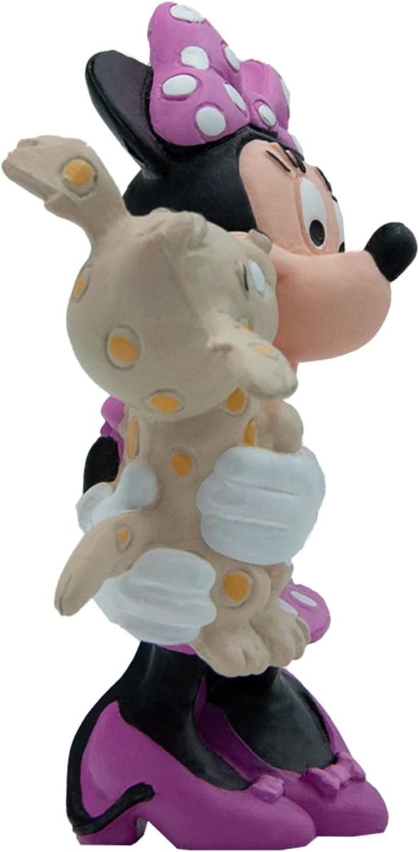 Bullyland 15329 – Speelfiguur en verzamelfiguur Minnie Mouse met puppy uit Disney, ca. 7,5 cm – levensecht en detailrijk vormgegeven – ideaal als taartfiguur en klein cadeautje voor kinderen vanaf 3 jaar. — afbeelding 3