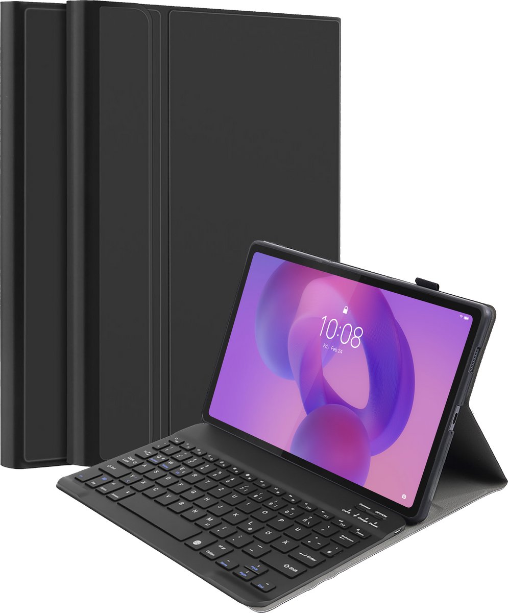 Cazy tablet Hoes met Toetsenbord geschikt voor Lenovo Idea Tab Plus - QWERTZ Bluetooth Keyboard Case - Zwart
