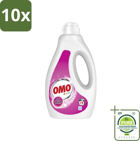 10 x OMO – Vloeibaar Wasmiddel – Kleur – 19 Wasbeurten – 950 ml - Grootverpakking - Vloeibaar Wasmiddel - Gekleurde Was - Kleurbescherming - Vlekverwijdering - Hygiëne