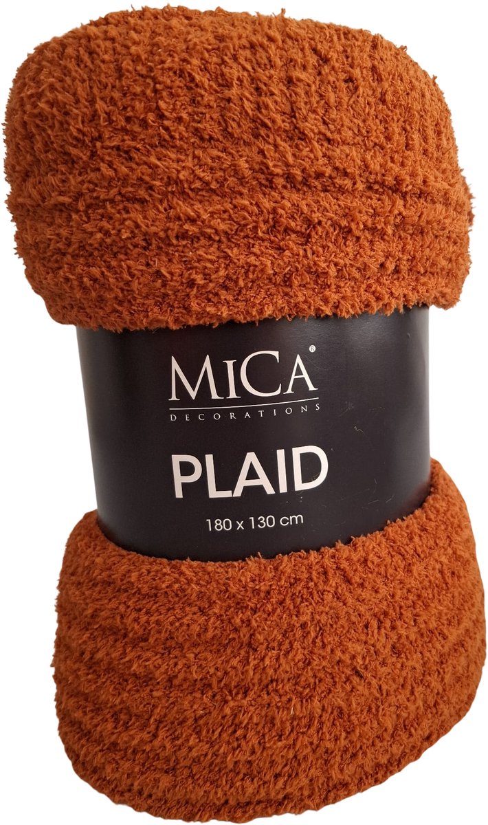 Mica Charlene Fleece Plaid 180x130 cm – Zacht Woondeken – Terra