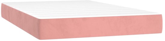 vidaXL Sommier tapissier avec matelas et velours LED Rose 120 x 200 cm