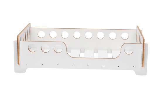 Lit enfant WoodWorks 70 x 140 cm – MDF Wit – Lit sécurisé avec protection anti-chute – Convient aux tout-petits et aux enfants d'âge préscolaire – Design robuste et élégant