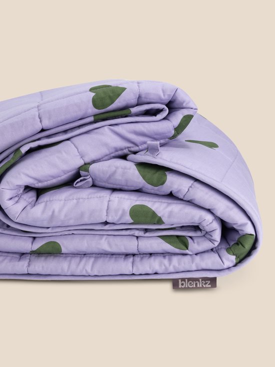 BLENKZ Verzwaringsdeken Kind 5kg – 140x200 – Hartjes paars groen – Voor kinderen vanaf ±6 jaar en tieners – Verzwaringsdeken 1-persoons – Zwaartedeken