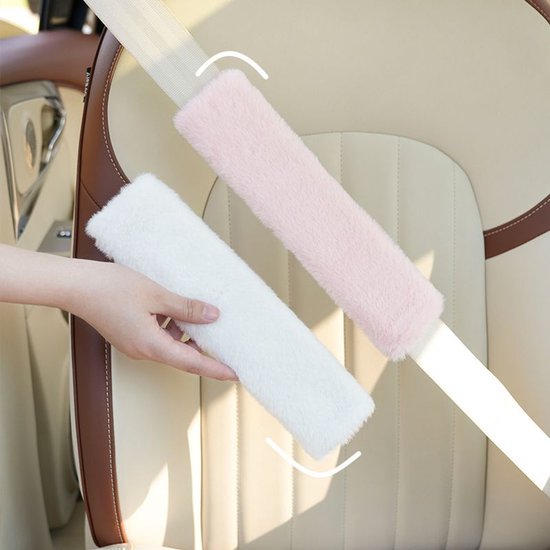 2 stuks - Gordelhoezen - Autogordel Beschermer - Auto accessoires - Zachte Pluche Gordel Hoes voor Meer Comfort - Universele gordelbeschermer - Geschikt voor autogordels, Verbetert het rijcomfort - Zwart van Merkloos — afbeelding 3